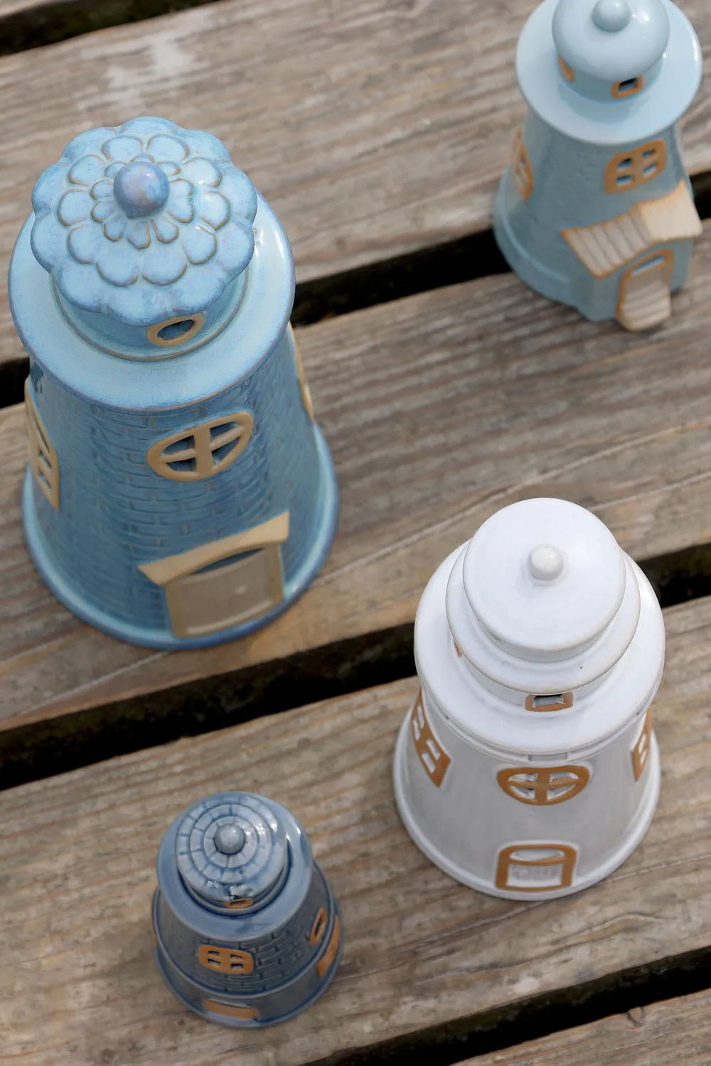 Chic Antique - Keramik Leuchtturm Ocean mit LED