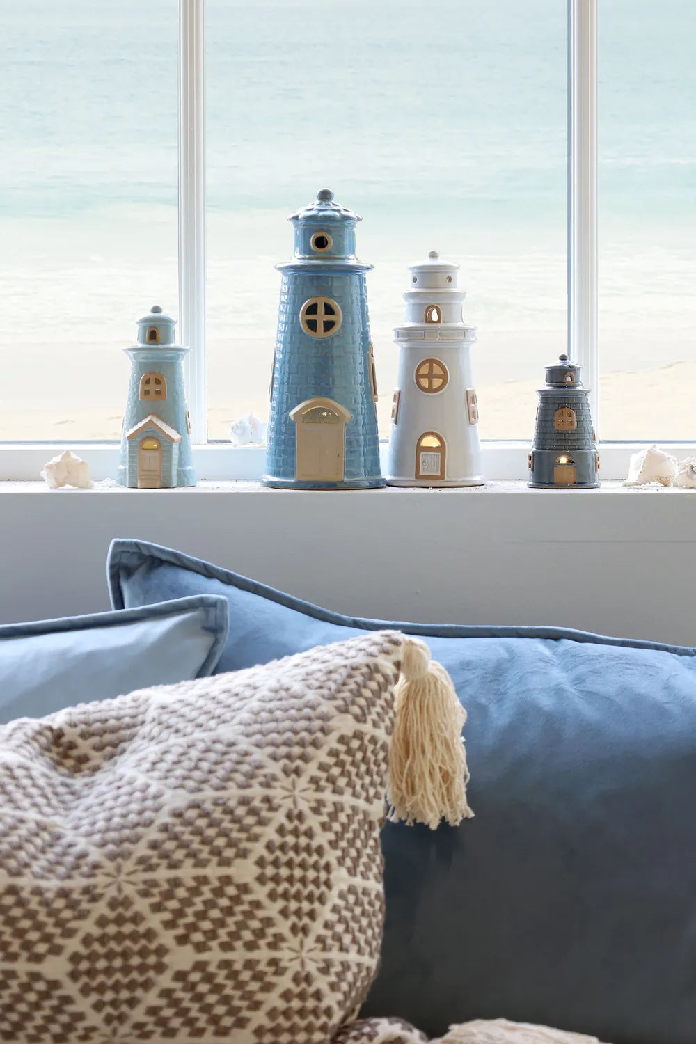 Chic Antique - Keramik Leuchtturm Ocean mit LED