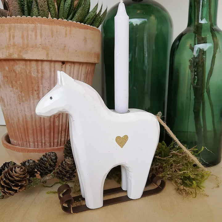 Madleys - Kerzenhalter Pferd auf Schlitten