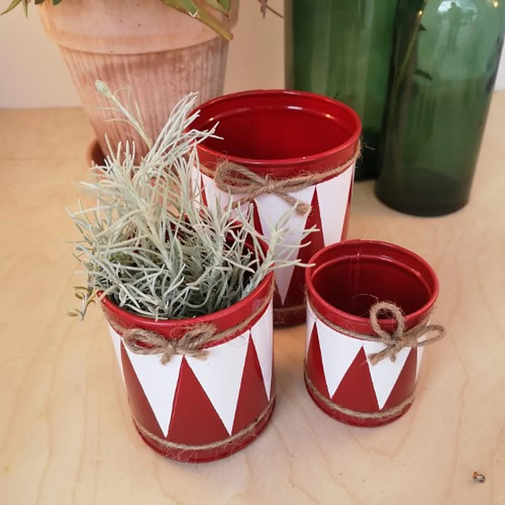 Madleys - Weihnachts-Deko Trommeln Set (3-teilig) – Rot