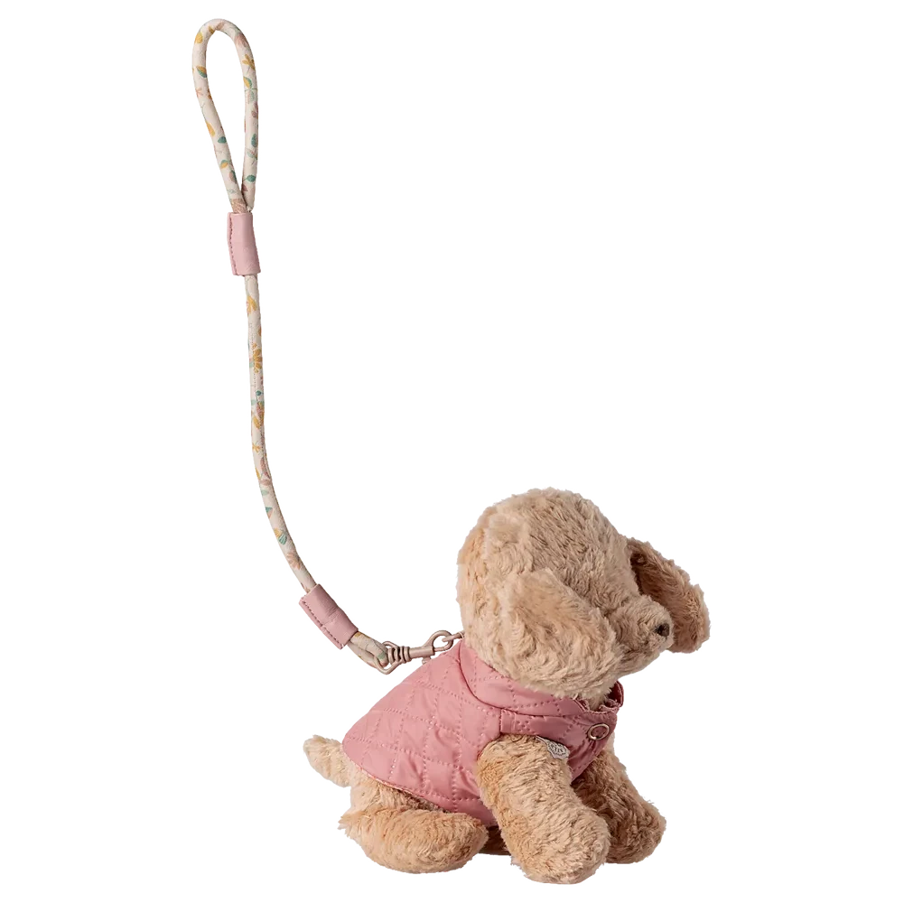 Maileg - Haustierzubehör Geschirr und Leine Rose