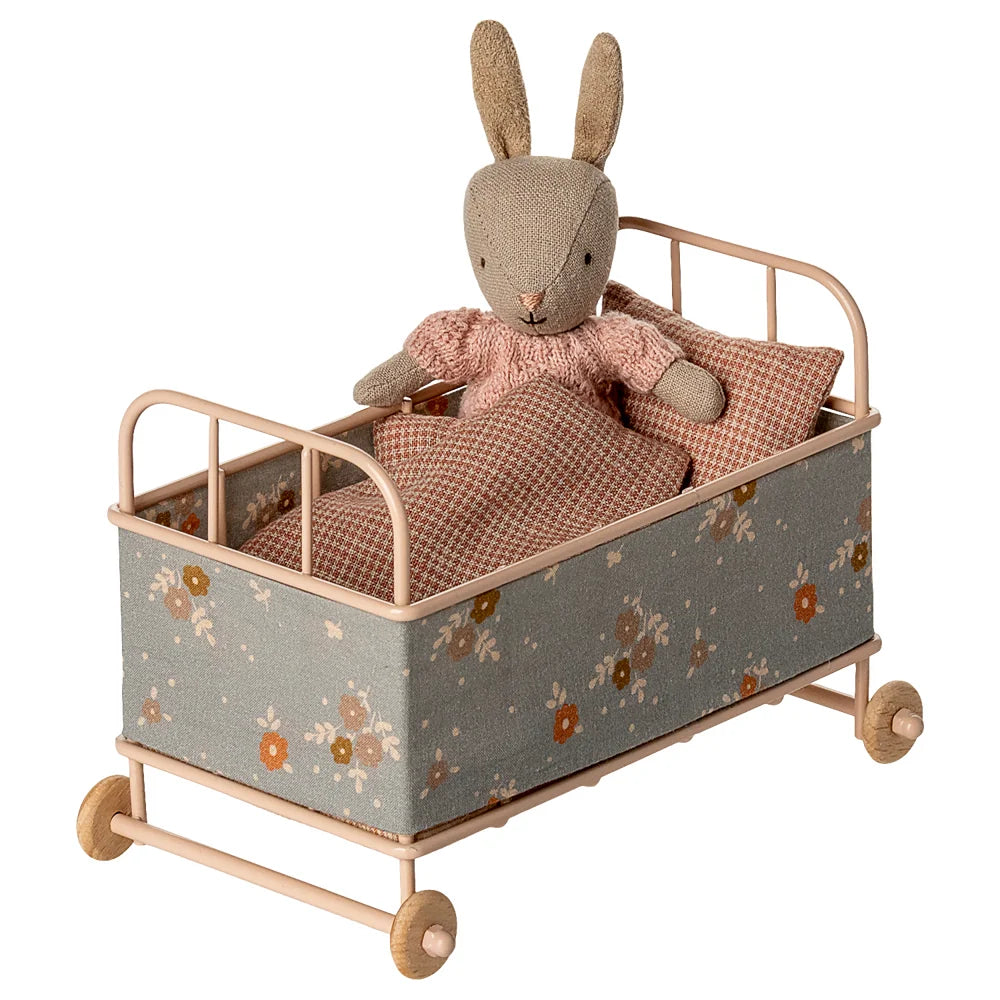 Maileg - Kinderbett, Mikro Miniatur - Powder