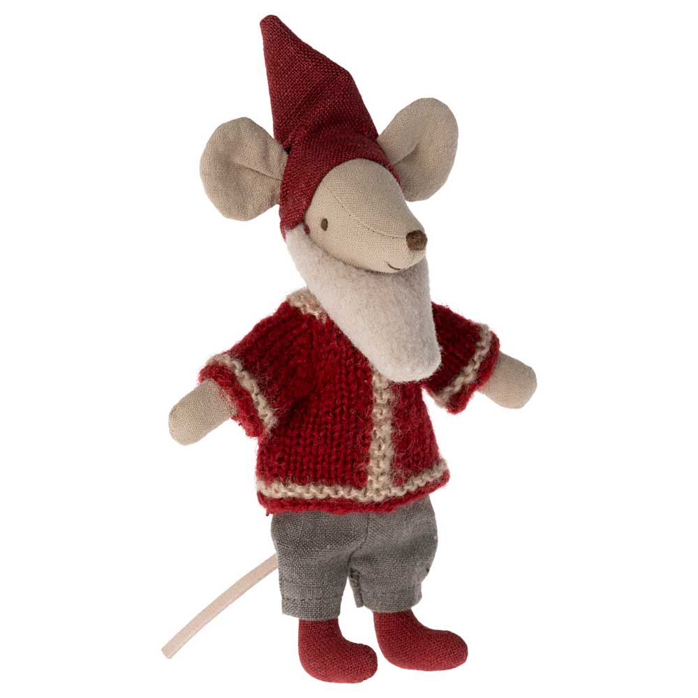 Maileg - Maus Big Brother Weihnachtsmann mit Haus Stoffsack