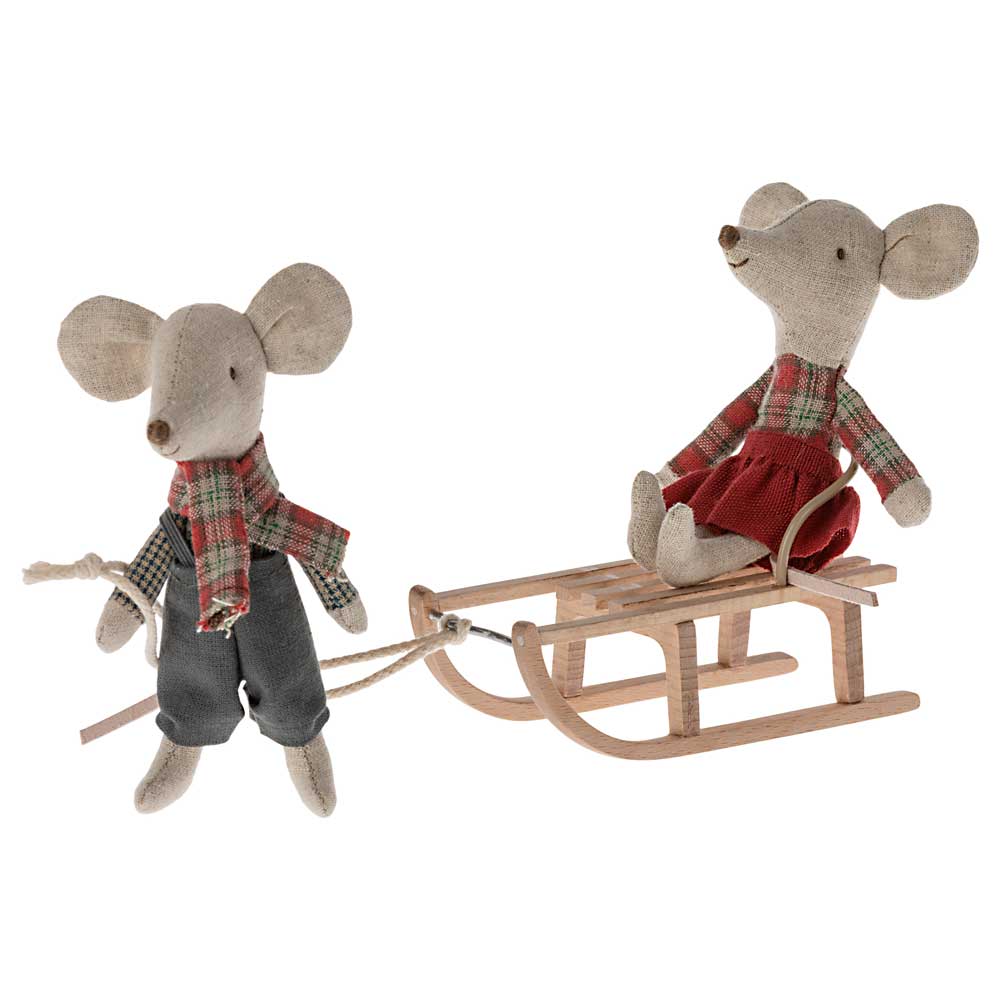 Maileg - Maus Schlitten Holz