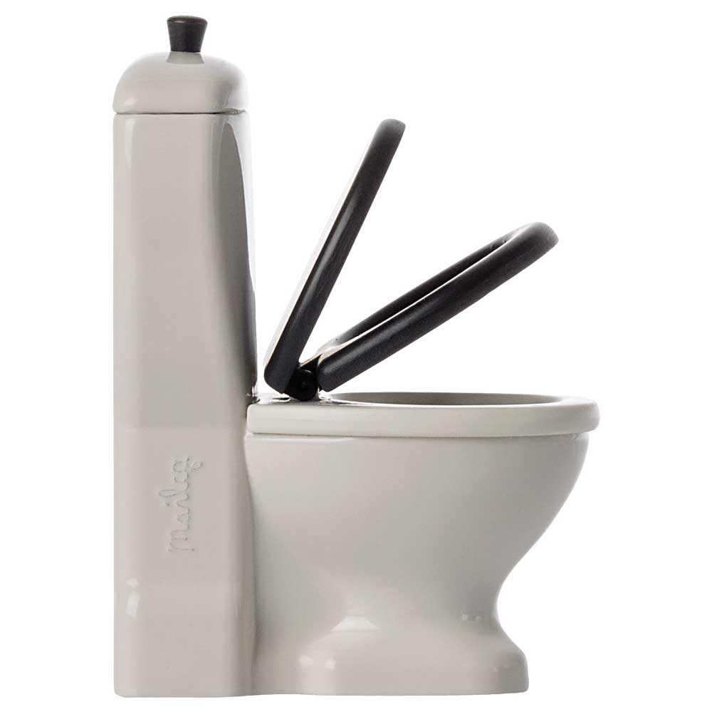 Pfeffermühle im Design einer Maileg - Maus Toilette mit Hebelgriff.