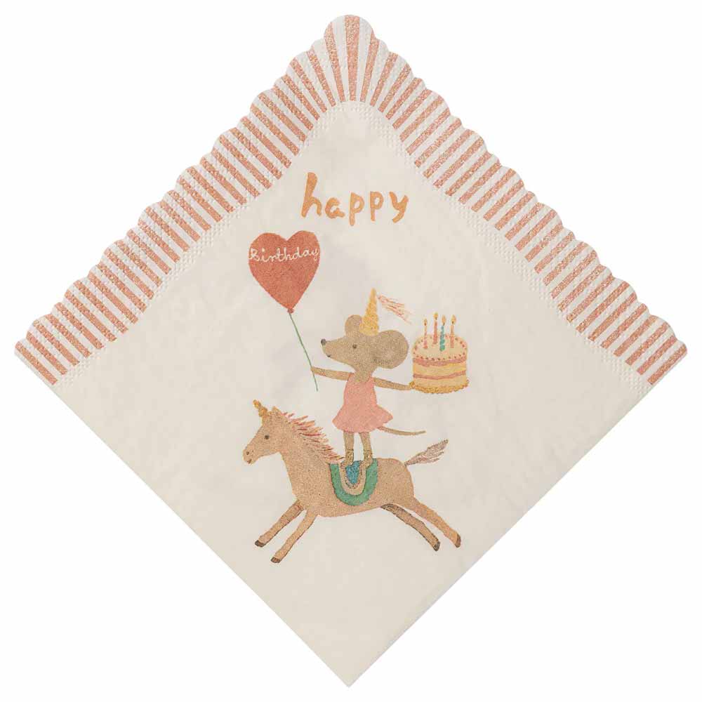 Maileg - Papierserviette Happy Birthday Einhorn