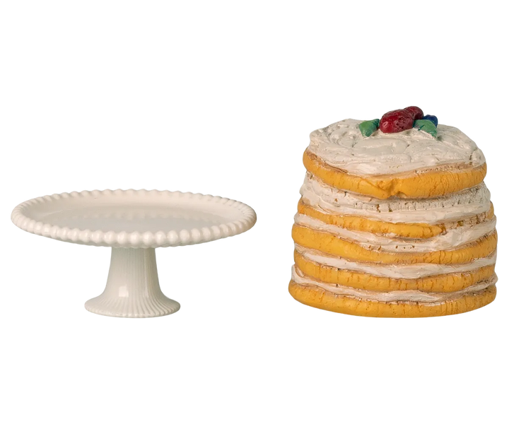 Maileg - Partykuchen und Tortenständer Maus - Off white