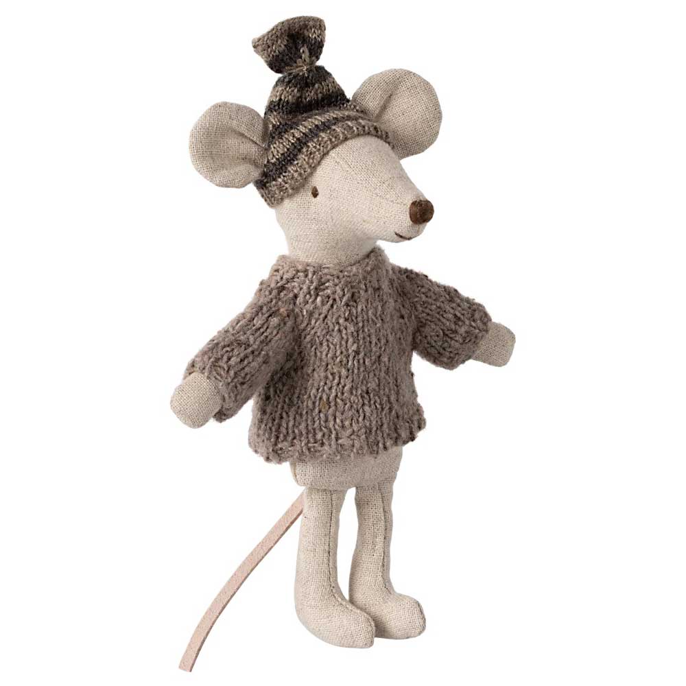 Maileg - Maus Kleidung Strickpullover und Mütze für Big Brother