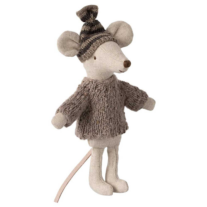 Maileg - Maus Kleidung Strickpullover und Mütze für Big Brother