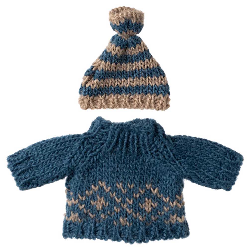 Maileg - Strickpullover und Mütze für Maus Dad