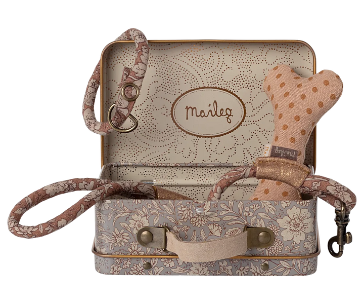 Maileg - Welpen-Zubehör im Koffer Rose