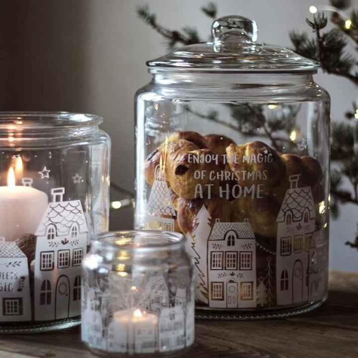 Majas Cottage - Keksdose aus Glas Mega "Enjoy the magic of christmas"