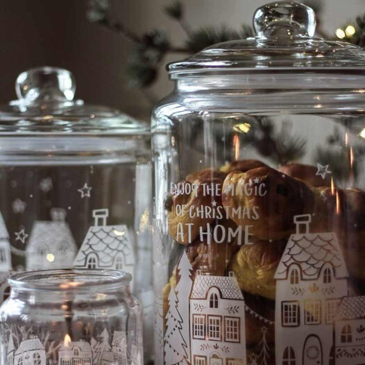 Majas Cottage - Keksdose aus Glas Mega "Enjoy the magic of christmas"