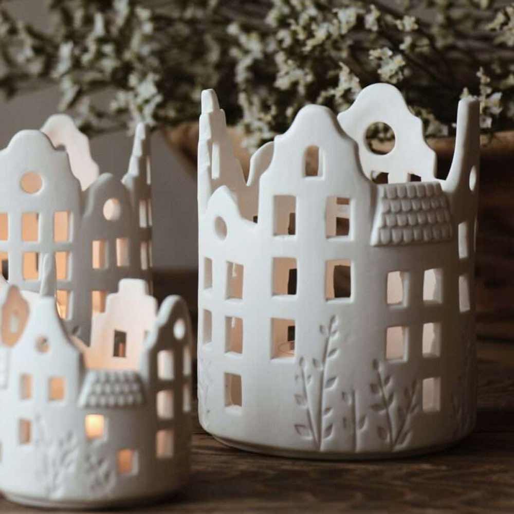 Majas Cottage - Lichthaus Keramik white Jardin