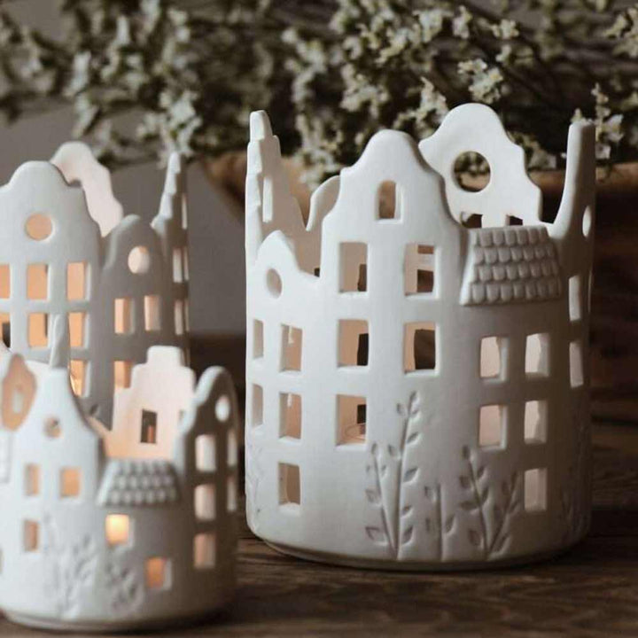 Majas Cottage - Lichthaus Keramik white Jardin