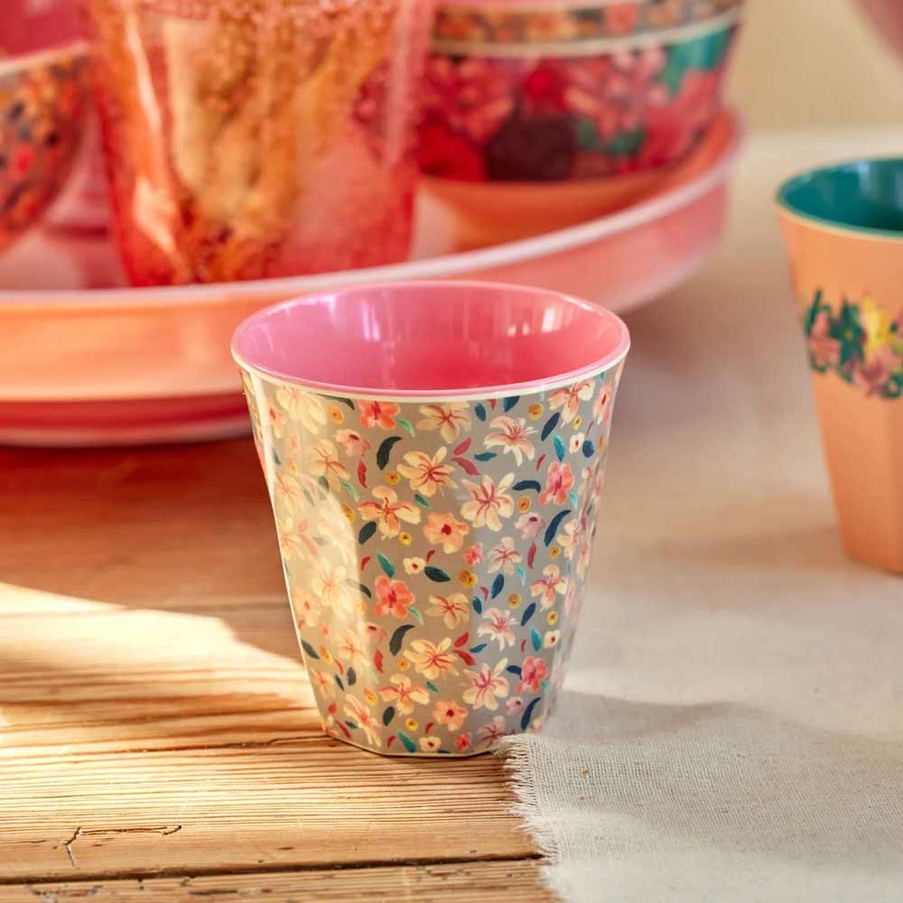 Rice - Melamin Cup Sandy Flower Medium