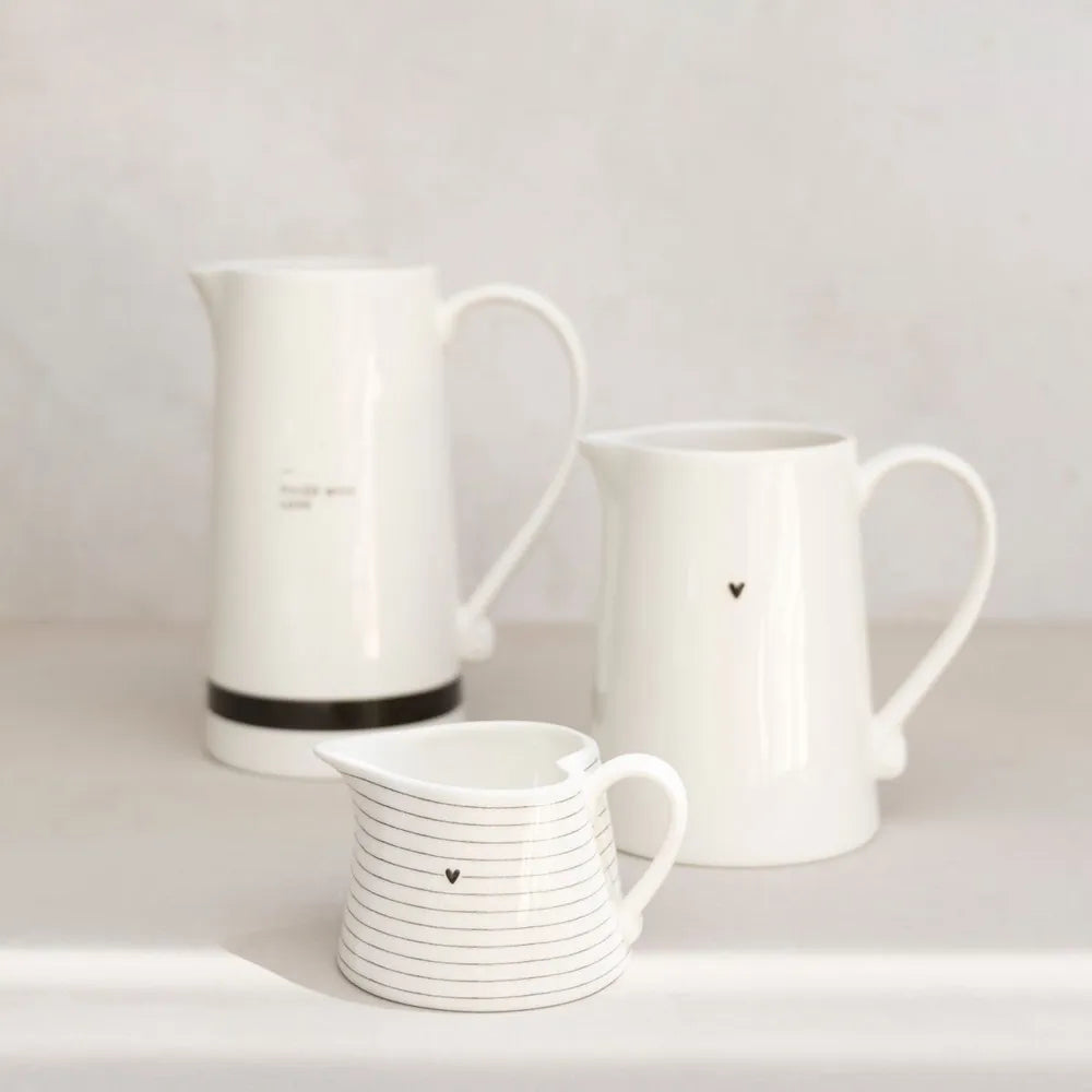 Bastion Collections - Milchkännchen Steingut Gestreift mit Herz