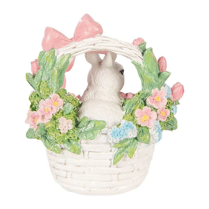 Clayre & Eef - Dekorationsstatue Hase im Blumenkorb