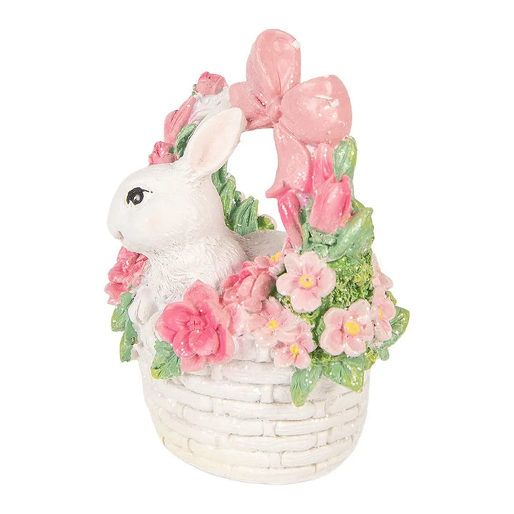 Clayre & Eef - Dekorationsstatue Hase im Blumenkorb
