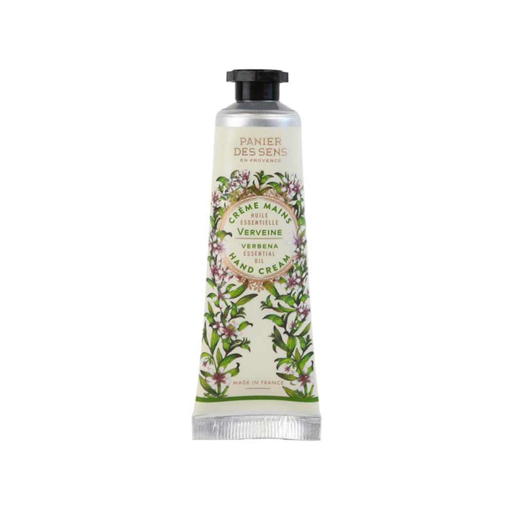 Eine Flasche Panier des Sens - Handcreme Eisenkraut (Verbene) mit ätherischen Ölen von Eisenkraut.