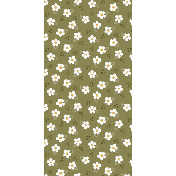 Ib Laursen - Serviette grün mit weißen Blumen