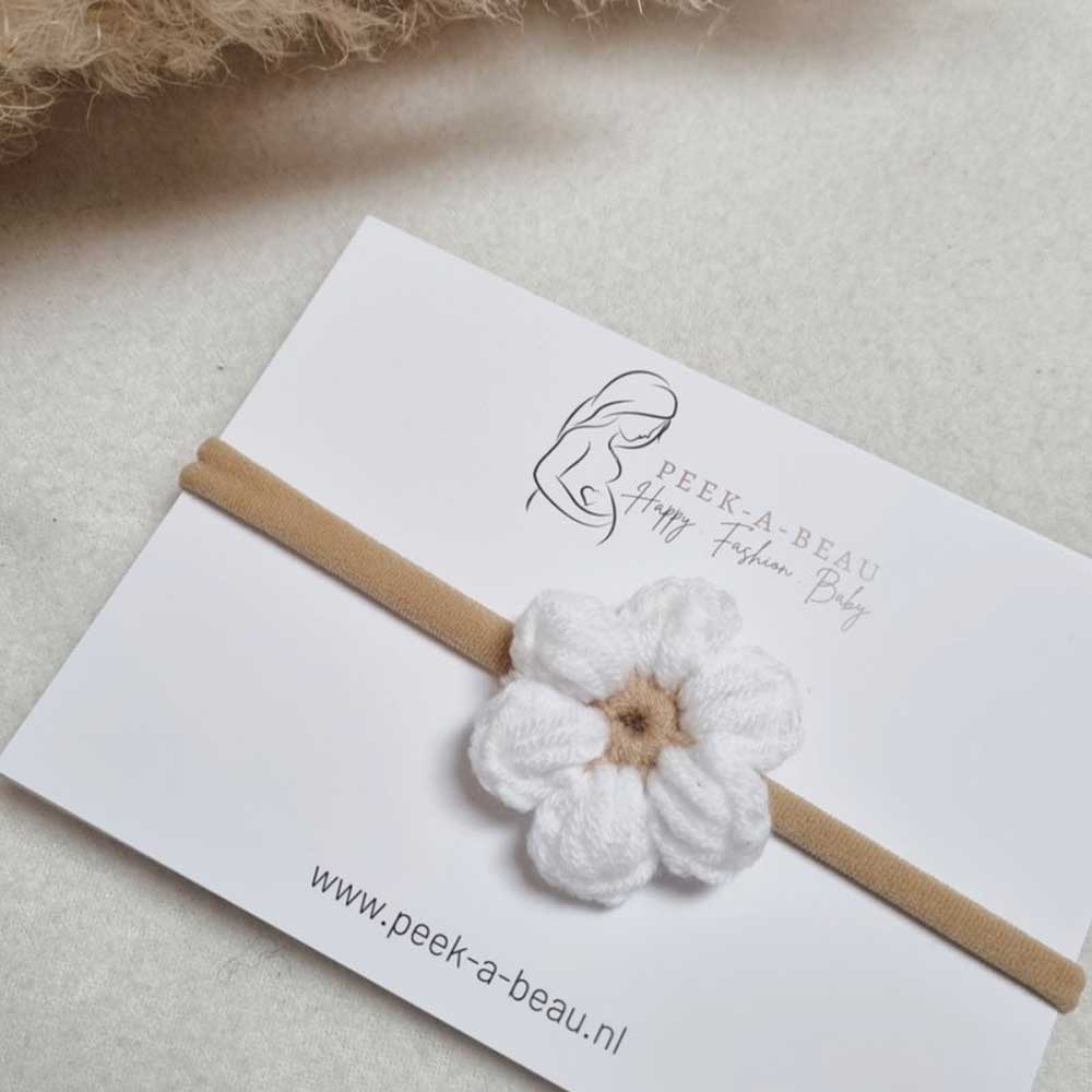 Peek-a-Beau - Haarband Blume weiß