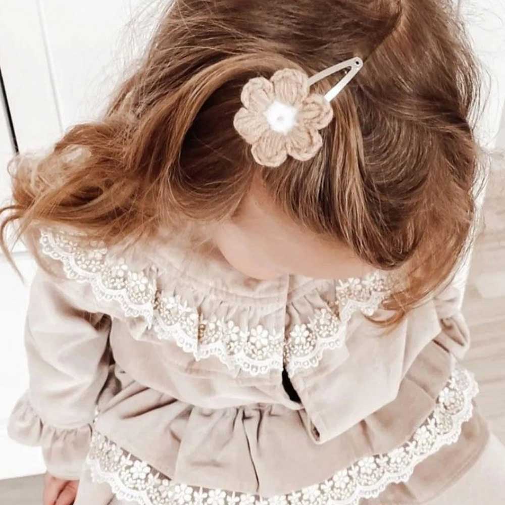 Peek-a-Beau - Haarspange Blume beige