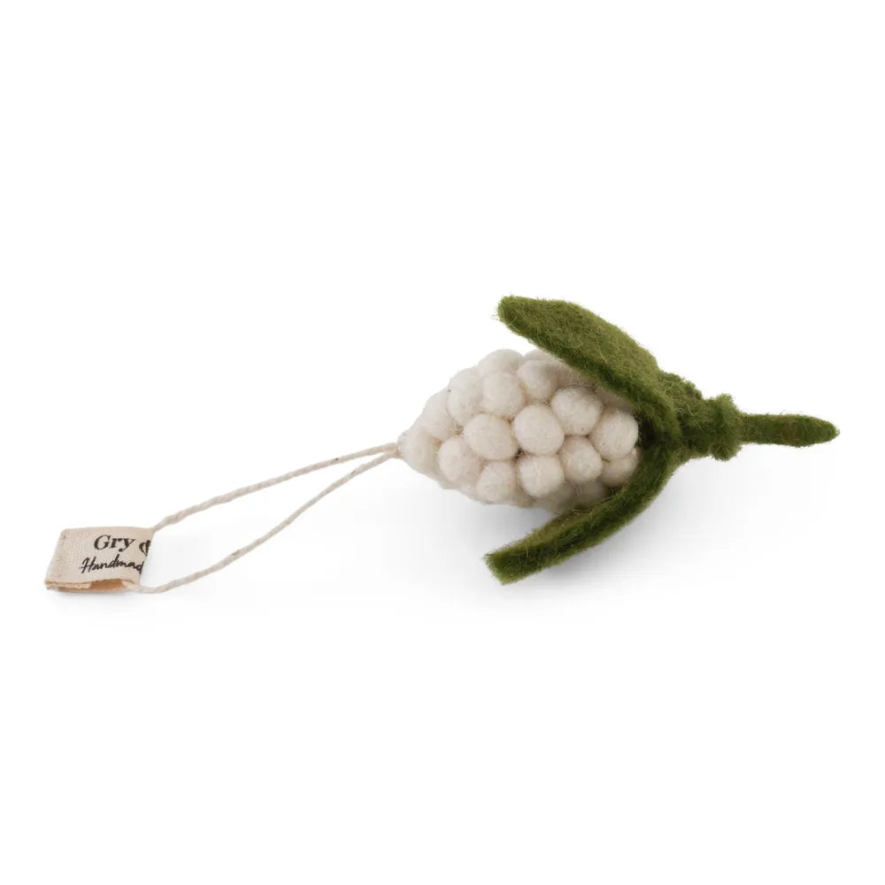 Gry & Sif - Perlenhyazinthe Filz Ornament Weiß