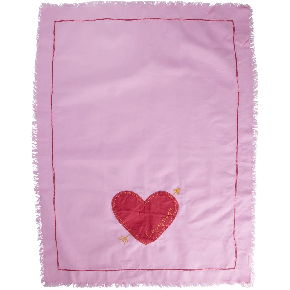 Rice - Geschirrtuch Rosa mit Herz