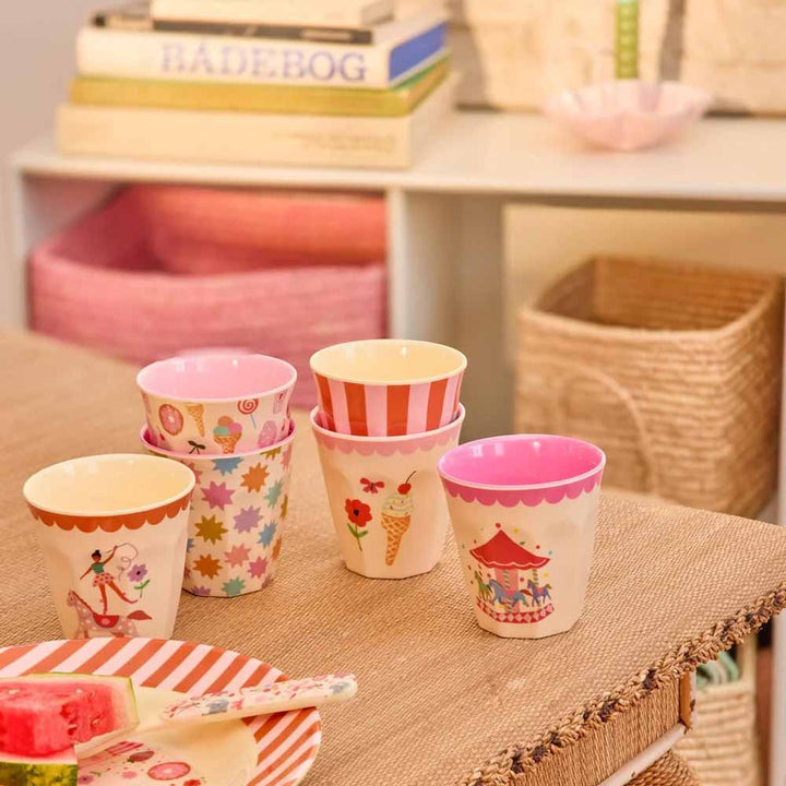 Rice - Melamin Cup 6er Set Fun Fair Mädchen Rosa Small