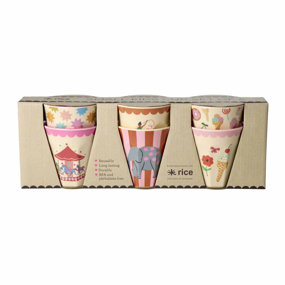Rice - Melamin Cup 6er Set Fun Fair Mädchen Rosa Small