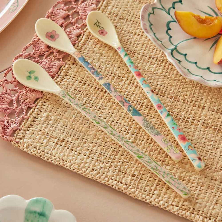 Rice - Melamin Latte Löffel 3er-Set Flower Prints