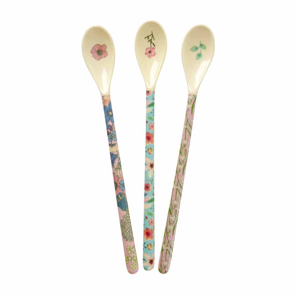 Rice - Melamin Latte Löffel 3er-Set Flower Prints