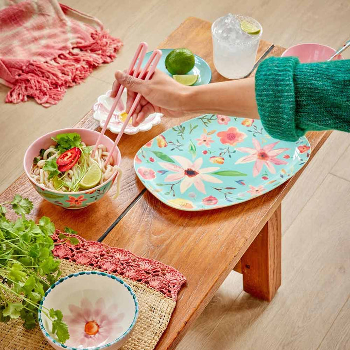 Rice - Melamin Schüssel Selma Flower Mint Medium