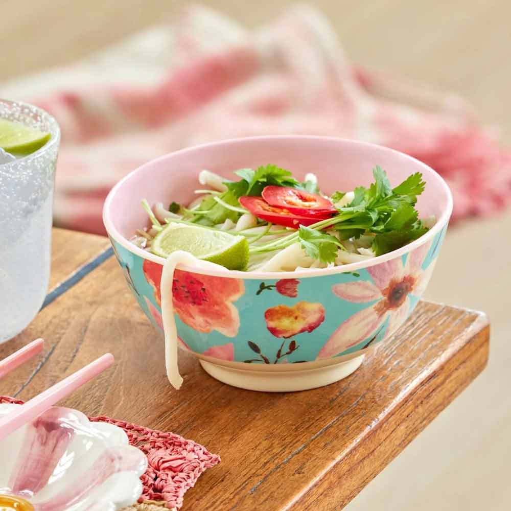 Rice - Melamin Schüssel Selma Flower Mint Medium