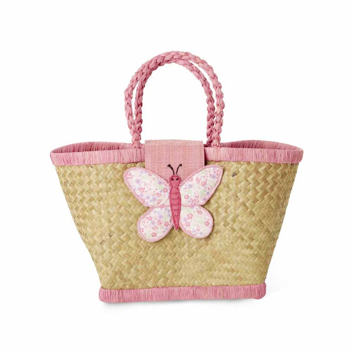 Rice - Raffia Kindertasche Rosa Small