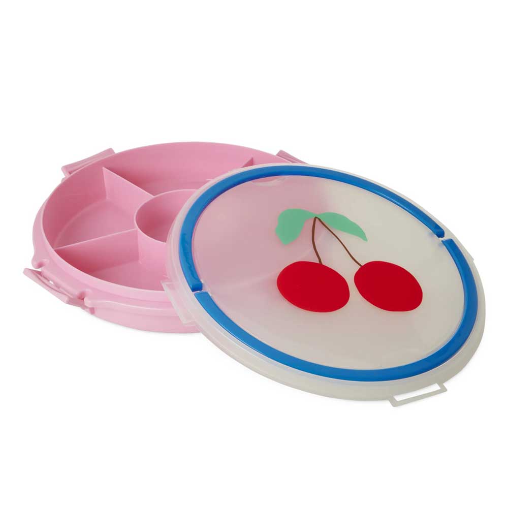 Rice - Rundes Bento-Tablett Lunchbox mit Fächern Pink Cherry