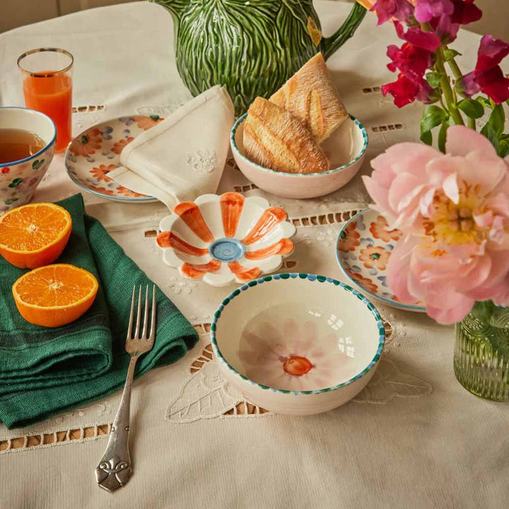 Rice - Schüssel mit handbemalten Blumen Soft Pink