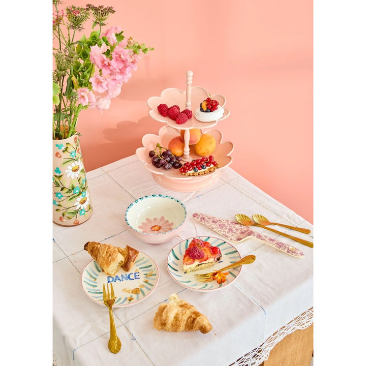 Rice - Vase Glas Hoch Blumenmuster