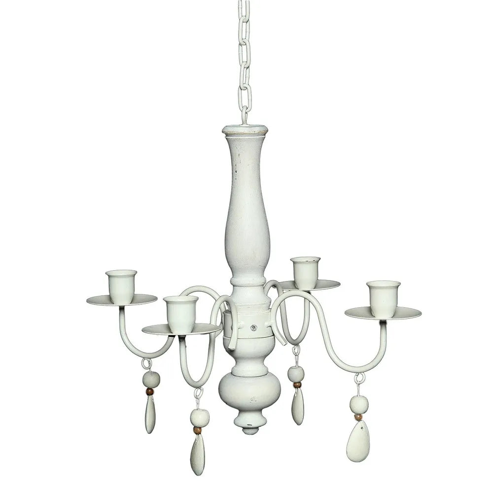 Ambiente Haus - Romance Holz/Eisen 4er-Kronleuchter 60cm für Stabkerzen