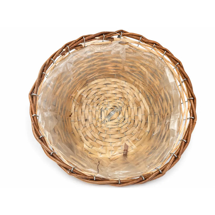 Alsaba Home - Runder Korb mit Folieneinsatz aus Metall — Durchmesser: 30 cm | Höhe: 14 cm