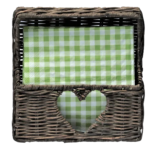 Best Style Living - Serviettenhalter Herz Rattan