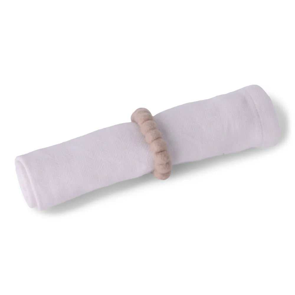 Gry & Sif - Serviettenring Filzkugeln - Beige - 2er Set