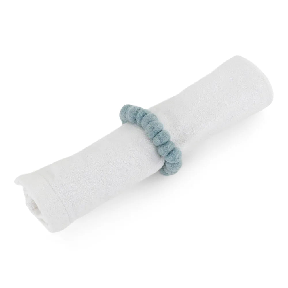 Gry & Sif - Serviettenring Filzkugeln Hellblau 2er Set