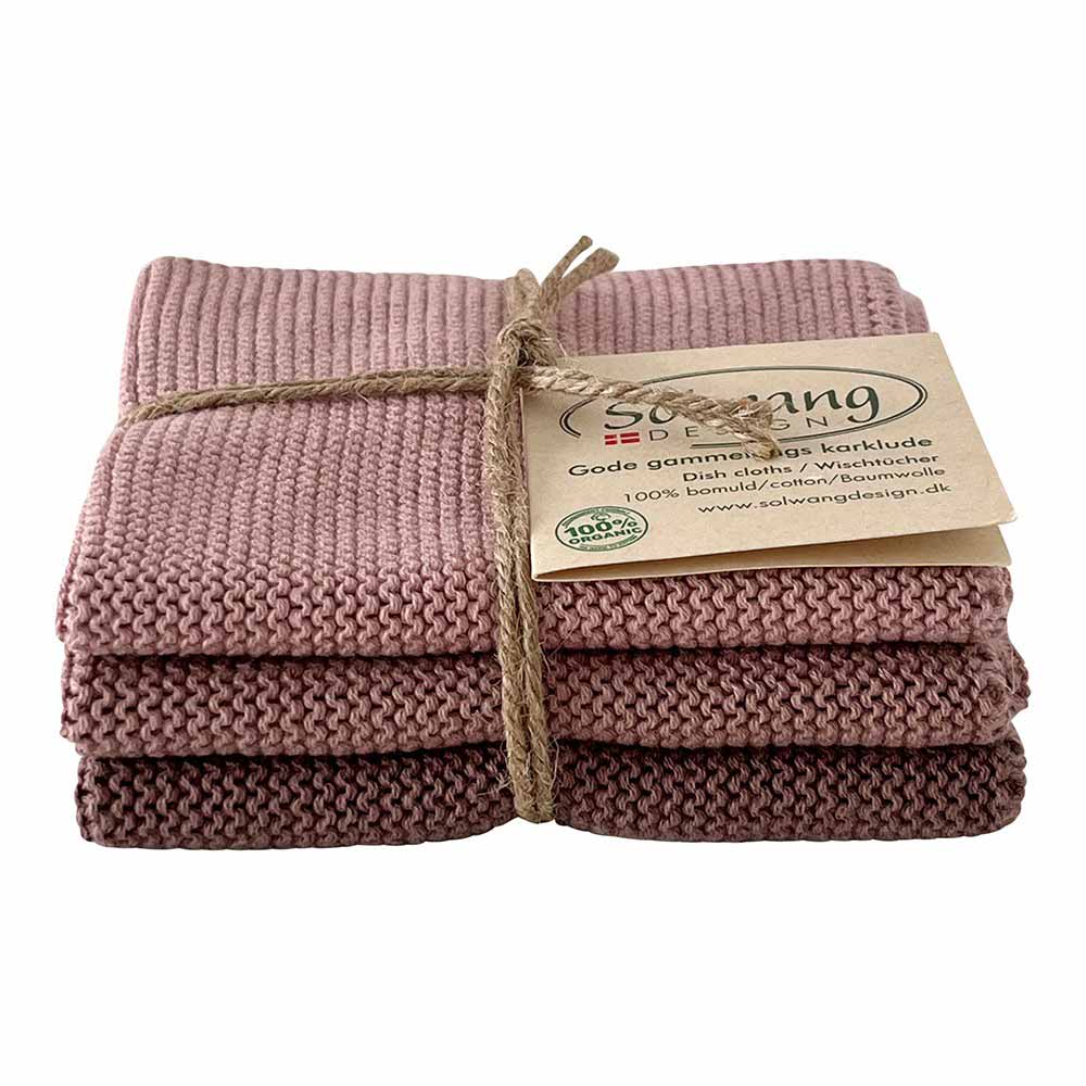 Solwang Wischtücher 3er Set - Staubig Rosa Kombi BIO