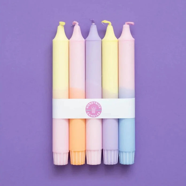 Stabkerzen Pastell Party Mix - Handgemacht