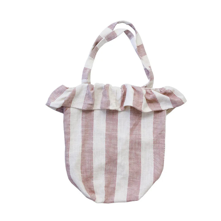 Strömshaga - Stofftasche Ida Stripe Rosa/Weiß