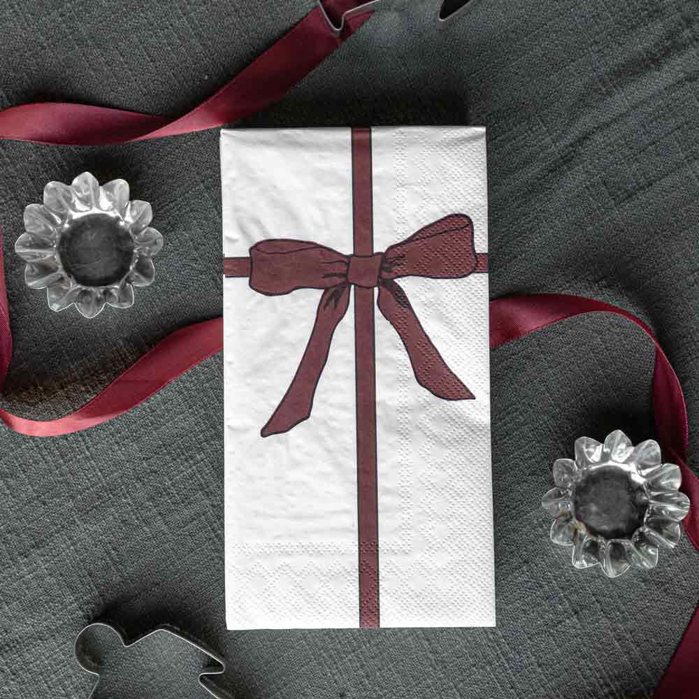 Storefactory - Papierserviette Schleife weiß-rot