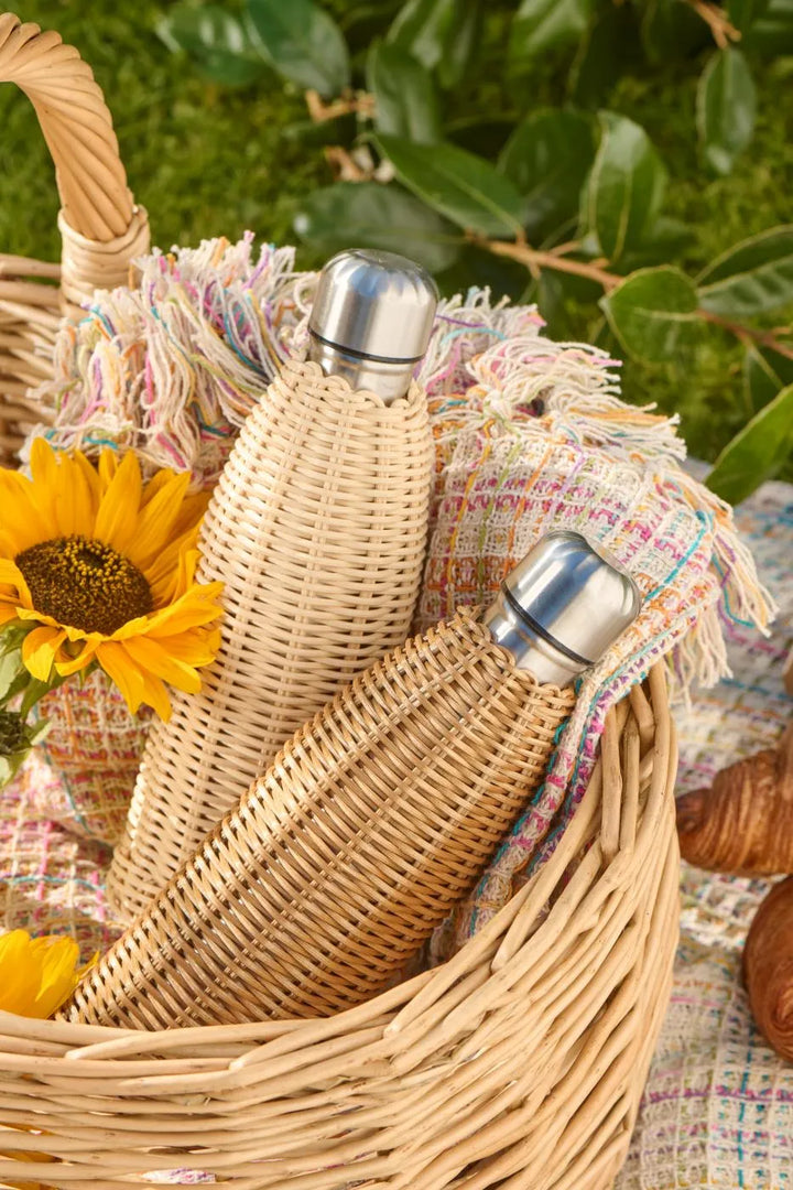 Ib Laursen - Thermosflasche natur Polyrattan handgeflochten 500 ml