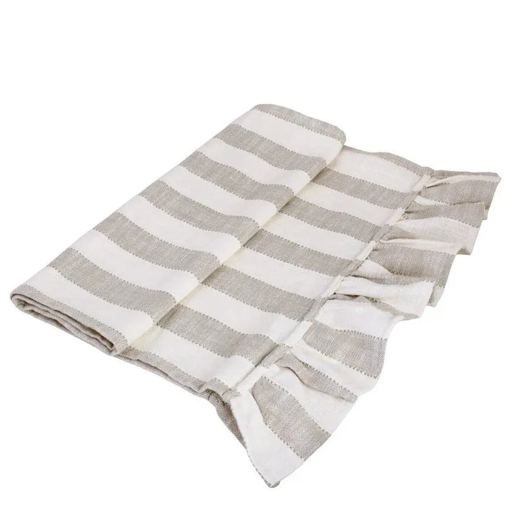 Strömshaga - Tischläufer Ida mit Streifen Beige Weiss